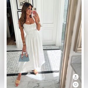 Reformation BALIA Linen Dress White 4P